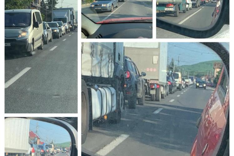 Trafic de coșmar, în Apahida, luni dimineața! La Parcul Nervia se ”sugrumă” traficul - VIDEO