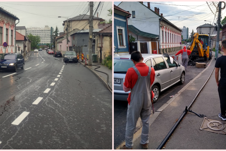 Dorel a spart deja strada Dragalina, proaspăt asfaltată. Clujenii se amuză: ”Au greșit proiectul și acum fac acolo stația de metrou” - FOTO