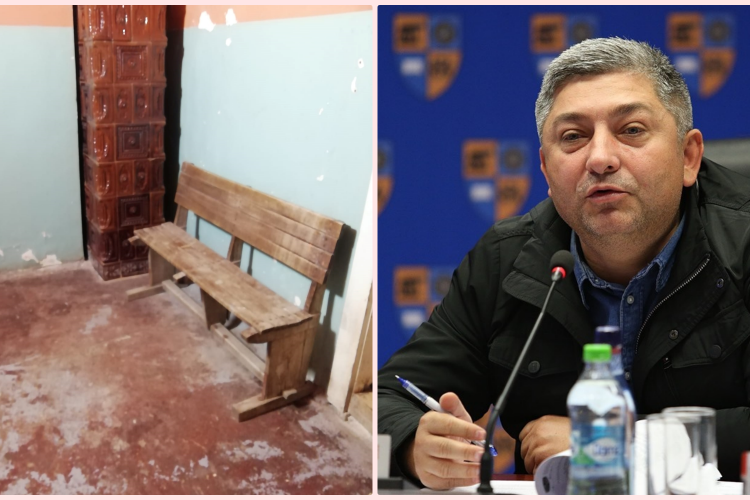Ce răspuns PENIBIL a putut da președintele Alin Tişe, la vederea imaginilor cu școala de coşmar din Huedin renovată de o profesoară