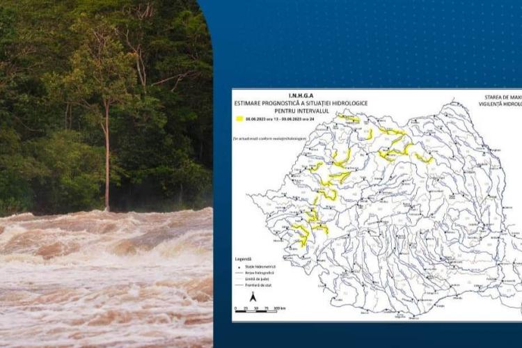 Avertisment hidrologic: Cod galben de inundaţii emis pentru județul Cluj!