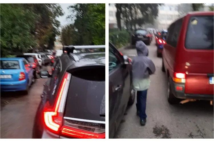 Trafic infernal pe Aleea Borsec! Clujean: „Copiii care merg la Școala Gimnazială „Nicolae Titulescu” se strecoară printre mașini, trotuar nu există”