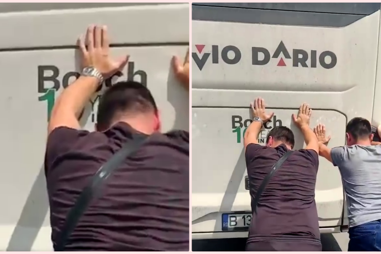 Muncitorii de la Bosch tratați la Cluj ca în Germania? Puși să împingă autocarul în parcarea Tetarom 3 - Jucu - VIDEO