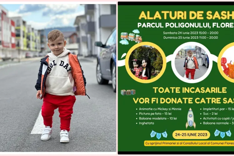 Clujenii, chemați să se strângă pentru a-l ajuta pe Sasha, băiatul de 2 ani, diagnosticat cu o boală gravă și care are nevoie de bani - FOTO