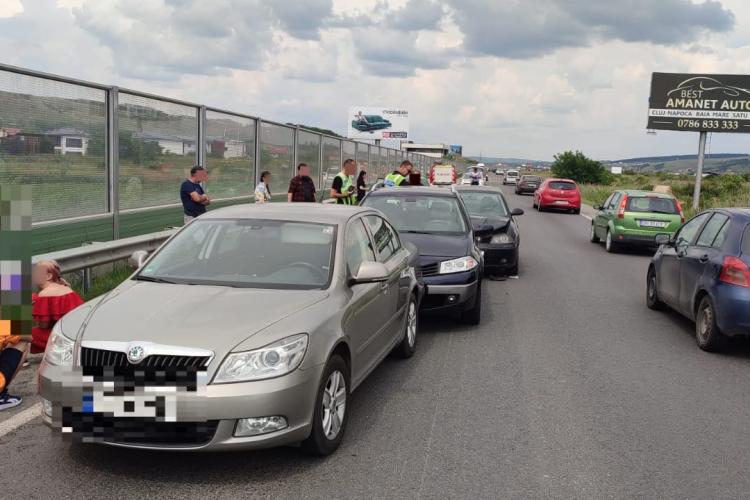 Accident în lanț pe centura Apahida, cu patru mașini. Nerespectarea distanței face victime - FOTO