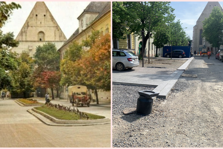 Cum a arătat strada Kogălniceanu, cea mai frumoasă din Cluj-Napoca, și cum arată ”betonată” - FOTO