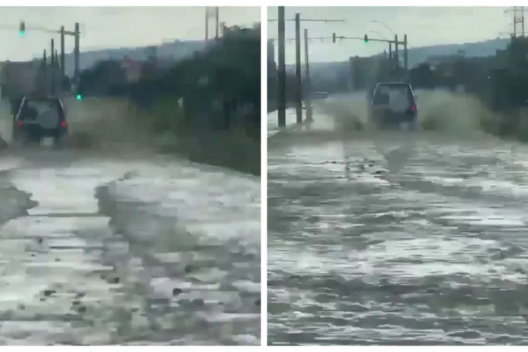 S-a rupt cerul la Cluj! Un drum s-a transformat pe loc într-un lac - VIDEO