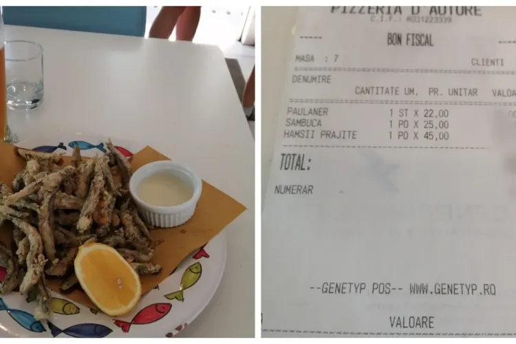 E scump peste tot în Cluj-Napoca! Cât a plătit un turist la un restaurant pentru niște hamsii - FOTO