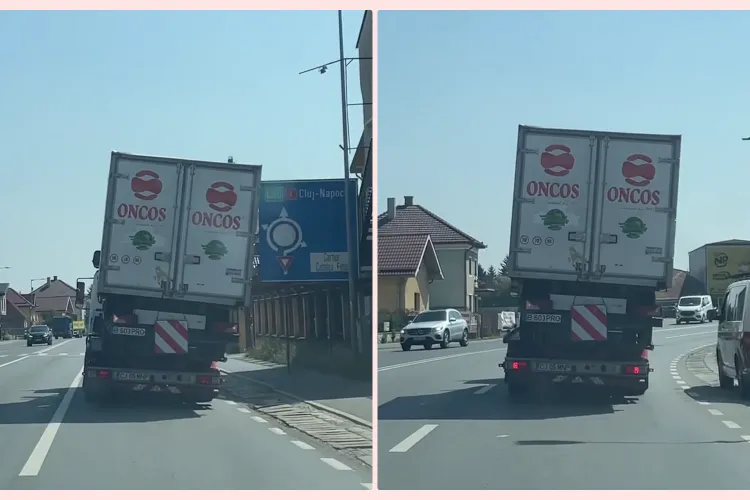 Camionetă transportată prin Florești ca în India: ”Bolovanilor, nu se răstoarnă nimeni” - VIDEO