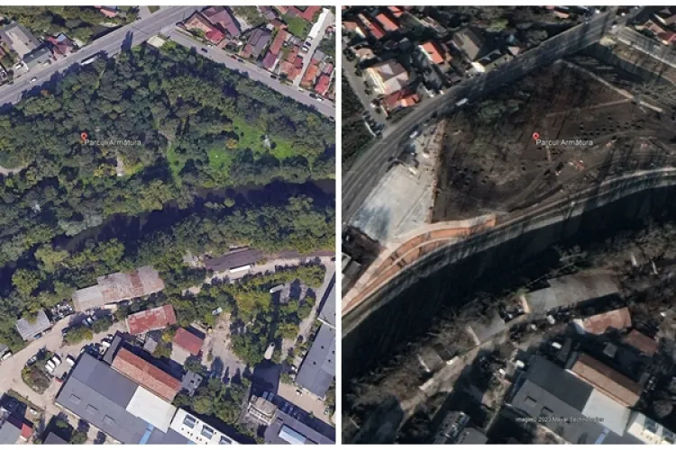 Parcul Armătura, construit pe „ruinele” vechiului parc din care administrația a ras jumătate din copacii existenți: „Denaturalizare completă, pe bani grei”