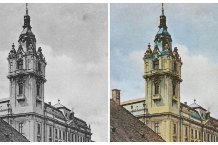 Cum arăta Palatul Primăriei Cluj-Napoca acum 100 de ani! Blocul ONT a apărut în locul unei clădiri demolate - FOTO