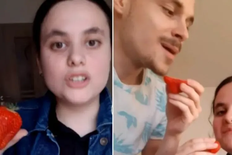 Cât costă kilogramul de căpșuni la Carrefour! O tânără a ales să cumpere numai o căpșună și a împărțit-o cu iubitul - FOTO