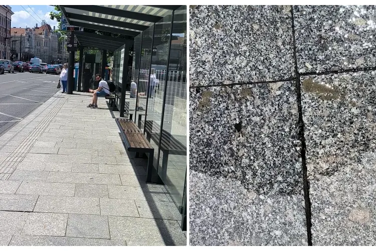 Lucrare de calitate pe 21 Decembrie 1989: Vis-a-vis de Regionala CFR Cluj izvorăște apa din trotuar - VIDEO