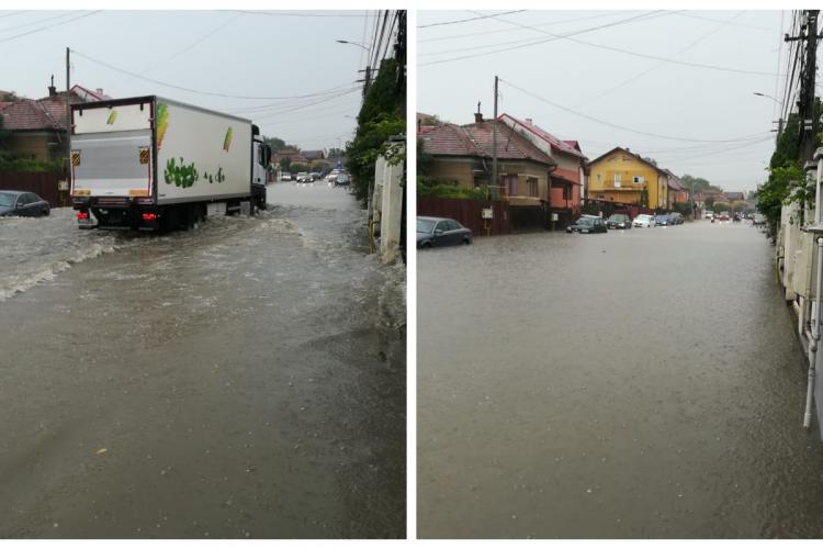 Străzile Maramureșului, Corneliu Coposu și Oașului din Cluj-Napoca, inundate de ploaia puternică de duminică - FOTO