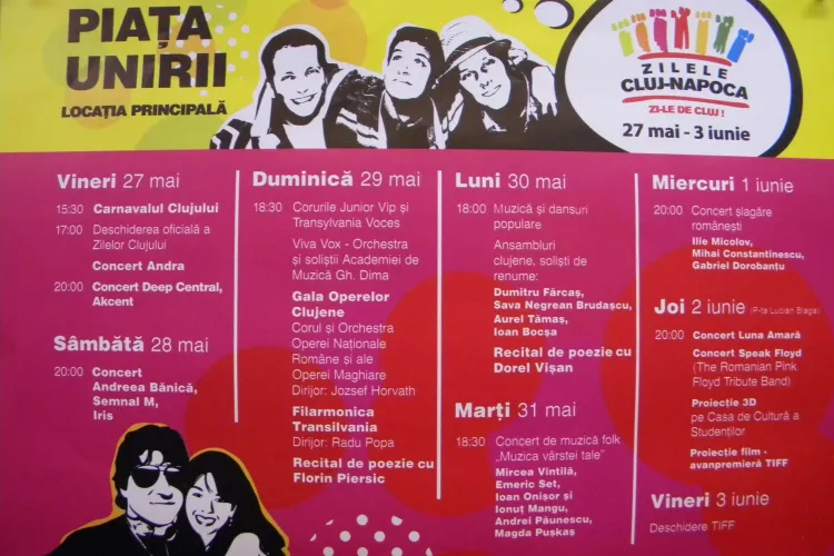 Vezi programul Zilelor Municipiului Cluj-Napoca: afisul si cine canta - VIDEO si FOTO