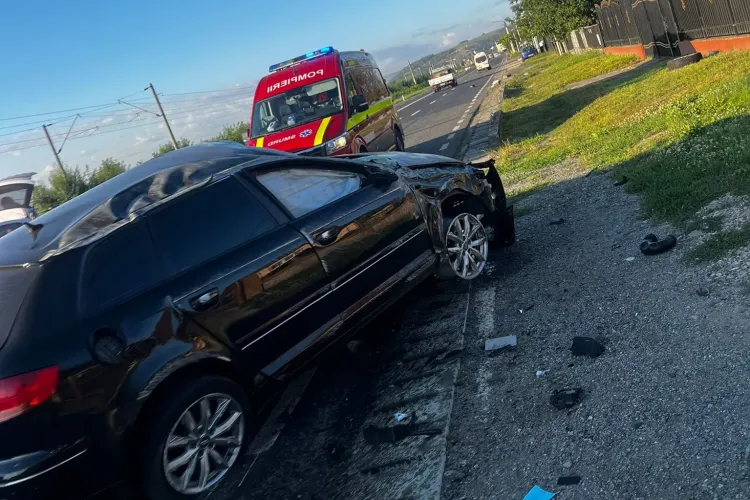 Accident grav la Jucu, pe drumul Cluj - Gherla. Șoseaua e goală, dar tot sunt accidente - FOTO și VIDEO