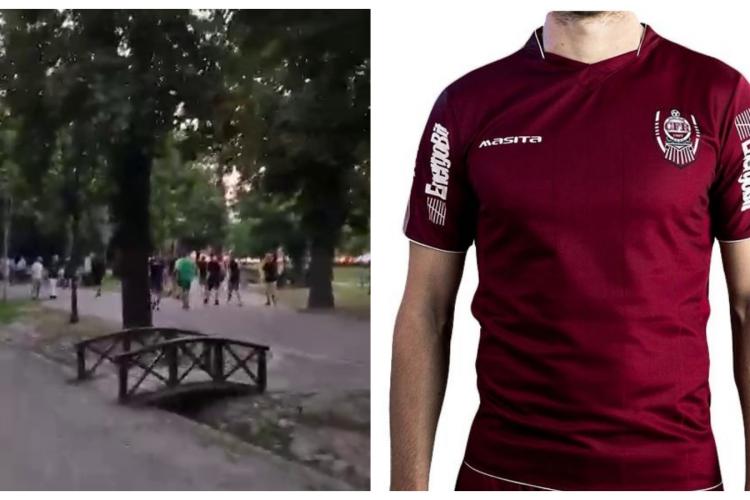 Suporter CFR Cluj urmărit și jignit prin Parcul Central de 20 de ”studenți”: Nu e ok deloc! - VIDEO