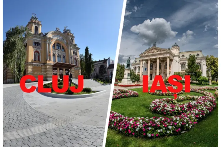 Fotografiile care spun totul! Cum a amenajat administrația ieșeană esplanada din fața Teatrului Național, „dimensiunea verde” se vede fără lupă