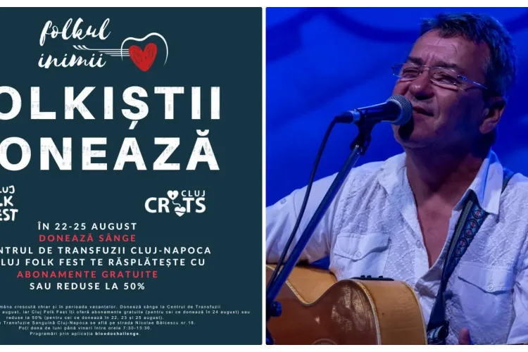 Donează sânge și intri gratuit la CLUJ FOLK FEST 2023, în 8 -9 septembrie