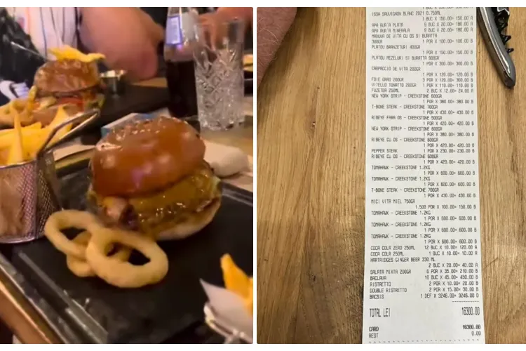 Notă de plată de 16.300 de lei la un restaurant din Cluj-Napoca. Bacșișul a fost 3000 de lei  - FOTO