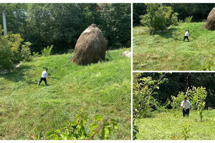 ”La casele țăranilor români, miroase a om, a lemn și-a veșnicie…” - Badea Vasile, 84 de ani, muncește ca un tinerel și nu se plânge de nimic