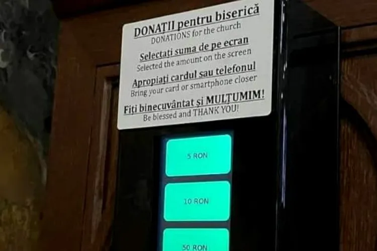 La Cluj se pot face donații la biserică cu cardul contactless. Moda s-a răspândit și în alte zone din Ardeal
