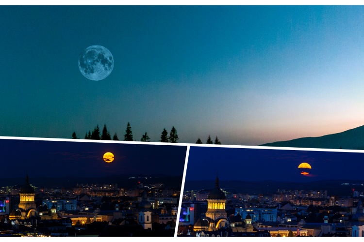 Imagini superbe cu ”Superluna Albastră” văzută de la Cluj! - FOTO