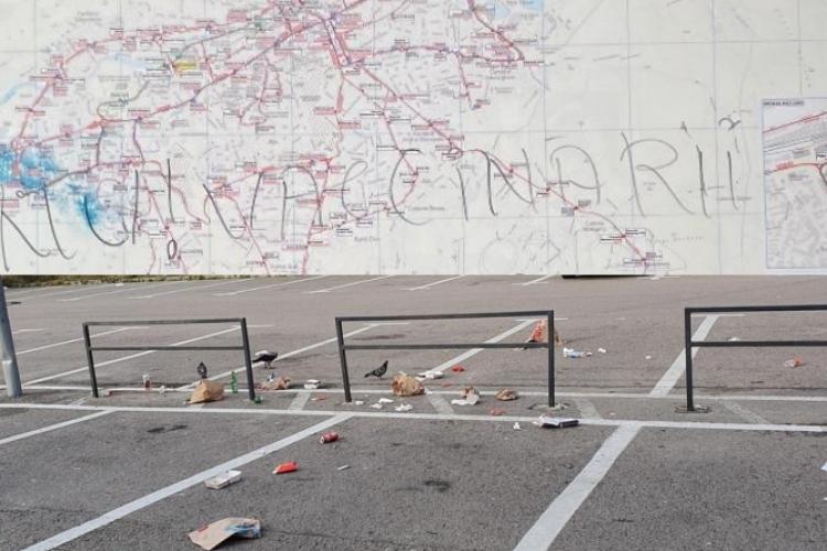 Gunoaie și vandalism în ,,orașul de 5 stele”. Clujeancă: ,,Polițiștii nu le fac nimic”- FOTO
