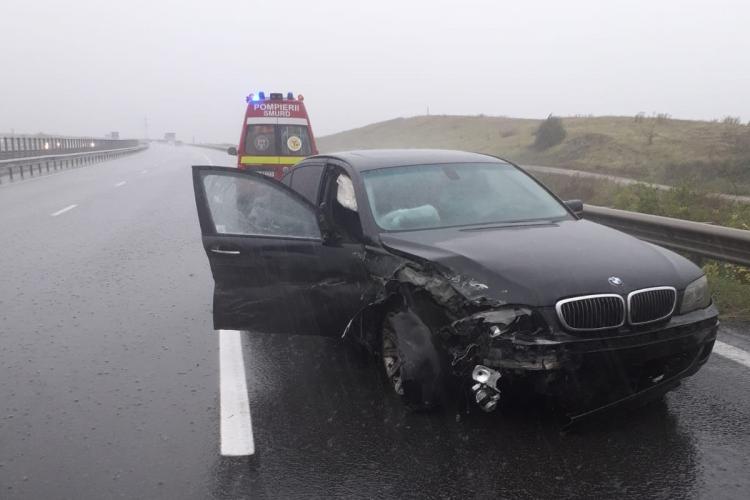 Accident pe Autostrada Transilvania la doar câteva zeci de minute de primul incident! Ploaia torențială le dă bătăi de cap șoferilor