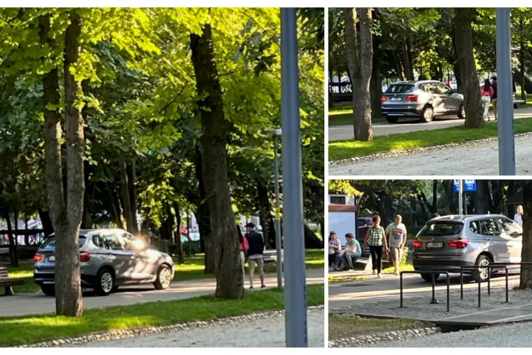 Șmecher de Cluj! Cu mașina prin Parcul Central din Cluj-Napoca! Nici nu are rost să spunem marca - FOTO