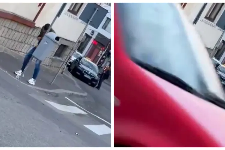 Bombardier filmat pe strada Piezișă, ”Costineștiul” Clujului! Lovea un tomberon și apoi a făcut ASTA - VIDEO
