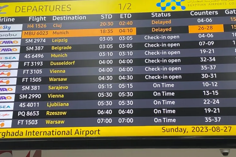 Probleme mari cu HiSky, pentru turiștii care urmau să revină la Cluj din Hurghada, Egipt - FOTO