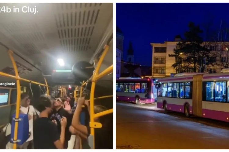 Petrecere noaptea într-un autobuz din Cluj-Napoca. E prea scump să mai meargă la club? - VIDEO