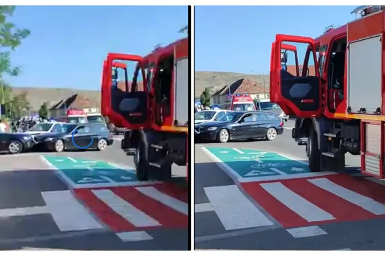 Accident cu trei mașini, în Florești, pe strada Eroilor - FOTO