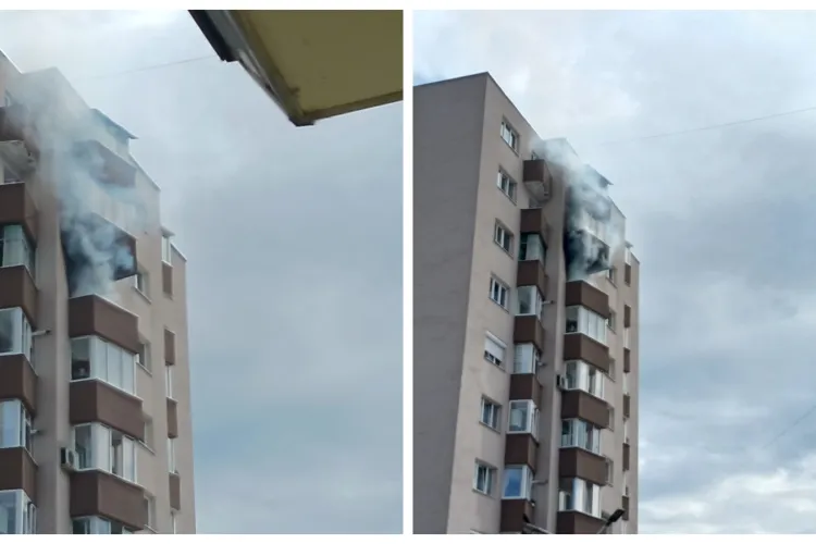 Incendiu la un apartament din Mănăștur, de la etajul 8 - VIDEO