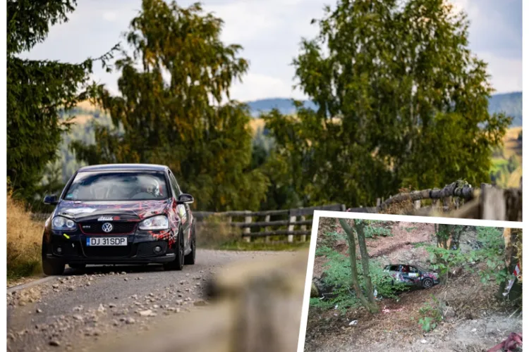 Care este starea de sănătate a echipajului căzut într-o râpă de peste 7 metri la Raliul Clujului. Sportivii rămân internați la Secția de Pneumoftiziologie