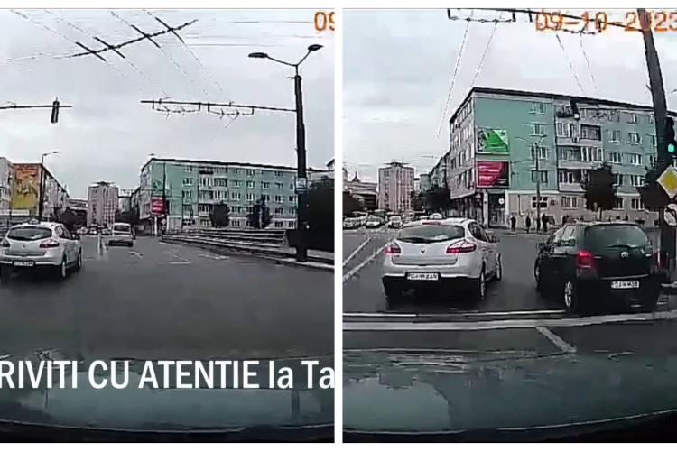 Fain la Cluj! VIDEO cu un taximetrist care nu știe conduce