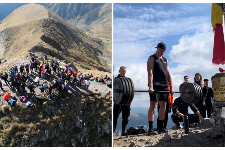 Record stabilit de sportivii clujeni pe vârful Moldoveanu, din Făgăraș! Au ”făcut sală” la 2.544 de metri - VIDEO și FOTO