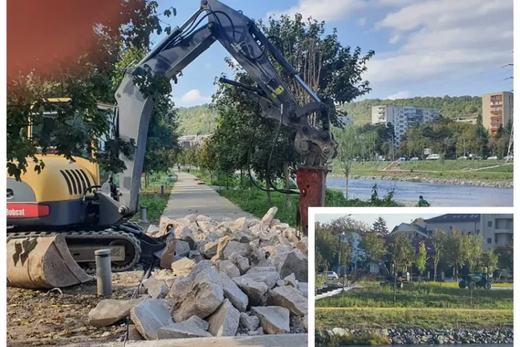 Clujenii, îngrijorați de calitatea lucrărilor la Someș: „Se sparg aleile proaspăt turnate, incompetență sau ticăloșie?”