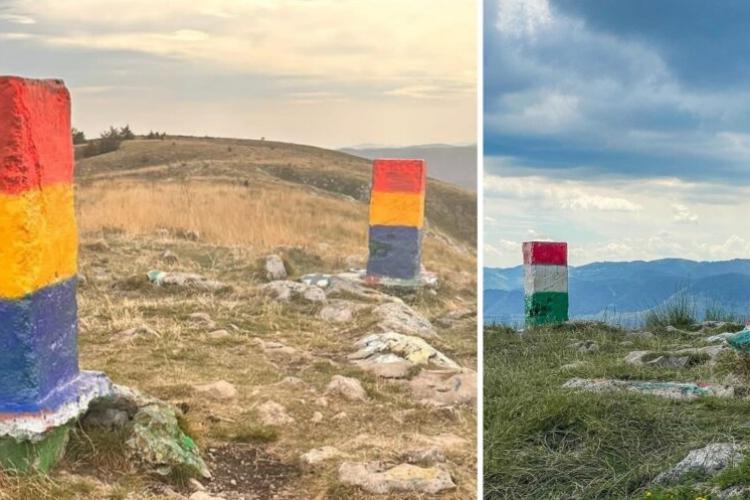 Tricolorul, revopsit pe borna de pe Piatra Secuiului de câțiva români hotărâți. Cine este ”vinovatul”? - FOTO