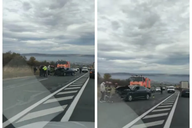Accident pe DN1 – E60, în apropierea localității Feleacu! O mașină a fost proiectată pe sensul opus de mers în urma impactului