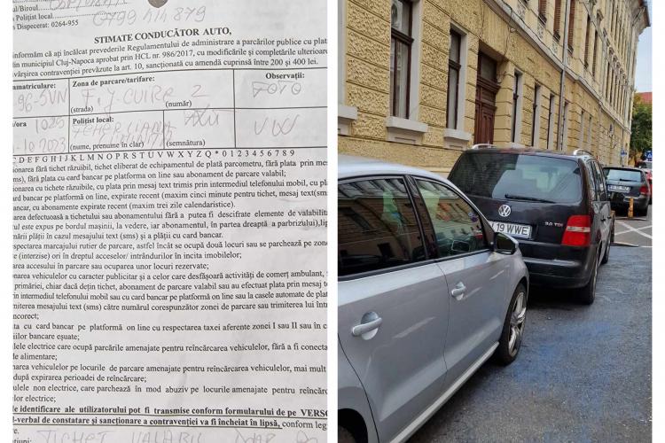 Clujean cu handicap păcălit de Primăria Cluj-Napoca și amendat! “Am parcat pe un loc marcat cu vopsea albastră și am primit amendă!” - FOTO