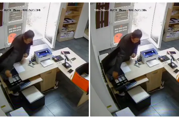 Hoț filmat în Cluj-Napoca în timp ce fura banii unei firme de livrări! ”Orice informație ne ajută să îl găsim mai repede!”