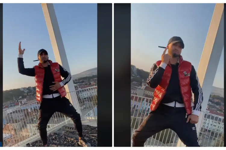 Un bombardier calcă în picioare un monument emblematic al Clujului: ”Mai fă-le lucruri frumoase, ca să aibă ei pe ce sa își steargă picioarele!” - VIDEO