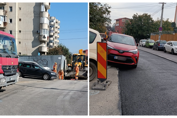 Două mașini parcate blochează lucrările Electrica din Mănăștur - FOTO și VIDEO
