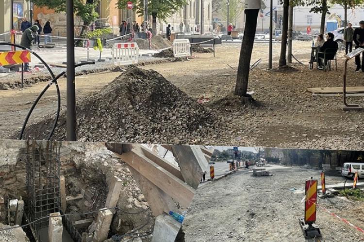 Boc promite că termină lucrările din zona Kogălniceanu până în 30 noiembrie. Cum arată străzile din centrul orașului înainte de ,,marea deschidere”-FOTO 