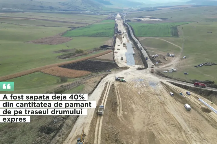 Se lucrează la foc automat și pe drumul expres Tureni - Autostrada Transilvania - VIDEO