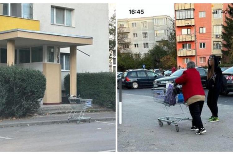 O nouă modă a pensionarilor din Cluj. Pleacă de la supermarket cu tot cu cărucior: ”Păcat! Au îmbătrânit urât. E lipsă de bun simț” - FOTO
