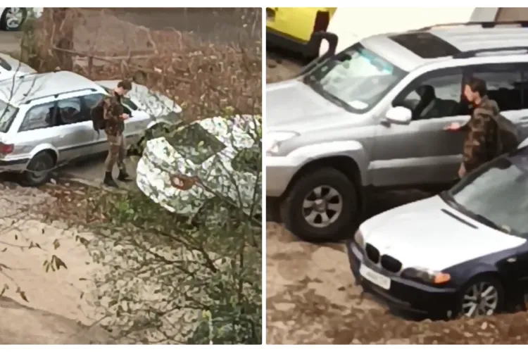 Individ suspect, filmat în Mănăștur când verifica ușile mașinilor - VIDEO