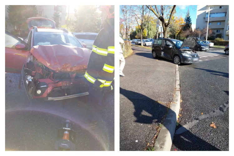 Accident cu două mașini pe strada Observatorului! Două persoane sunt evaluate de echipajele medicale