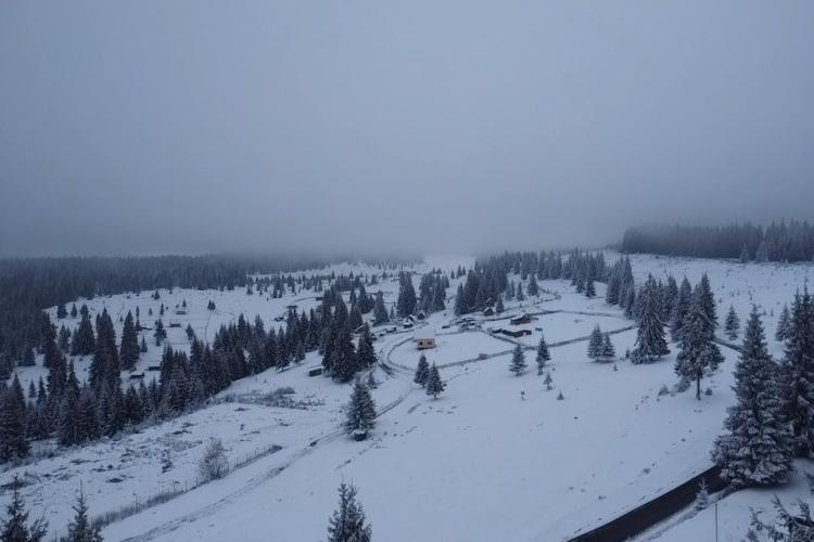 A nins la Beliș! E prima ninsoare din acest sezon - FOTO 